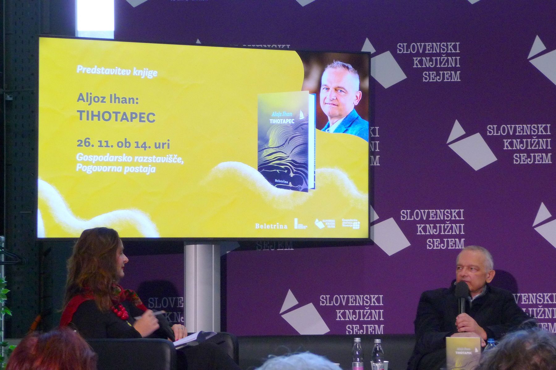 prof. dr. Alojz Ihan, predstavitev romana Tihotapec, Slovenski knjižni sejem, 26. 11. 2025